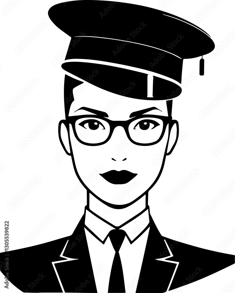 Flight Attendant or air hostess icon Flight Attendant or air hostess icon