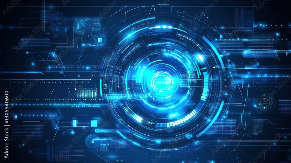 A Futuristic Electronic Interface with Bright Blue Illuminated Circuits A Futuristic Electronic Interface with Bright Blue Illuminated Circuits