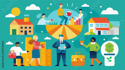 The market is a testament to the resilience and creativity of Boomer Entrepreneurs who continue to thrive and contribute to their local economy in their second careers.. Vector illustration