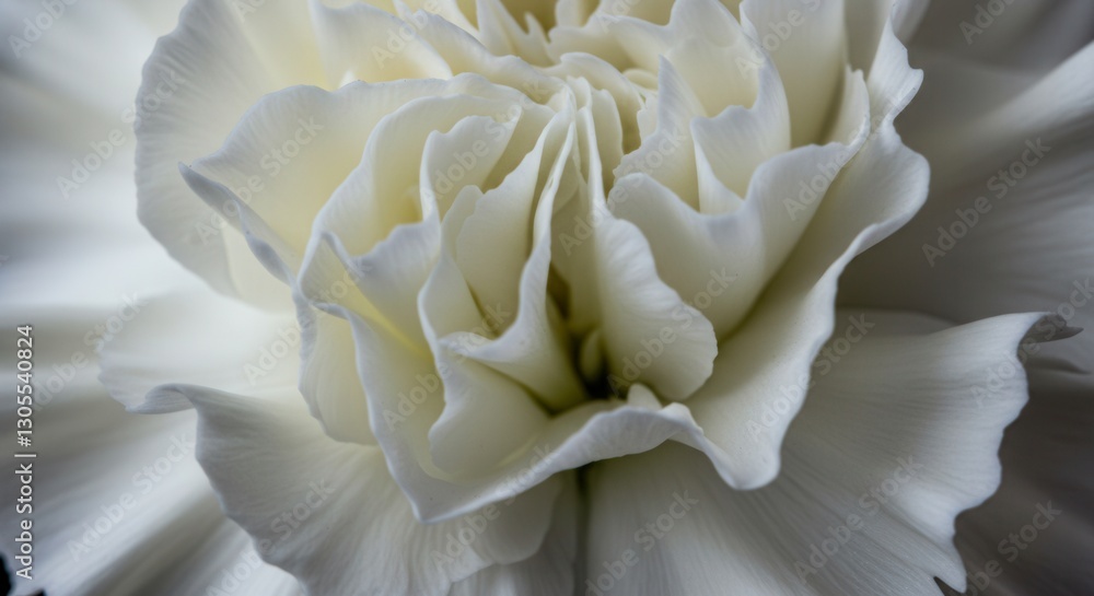 Close-up of a Delicate White Carnation with Soft, Elegant Petals Close-up of a Delicate White Carnation with Soft, Elegant Petals