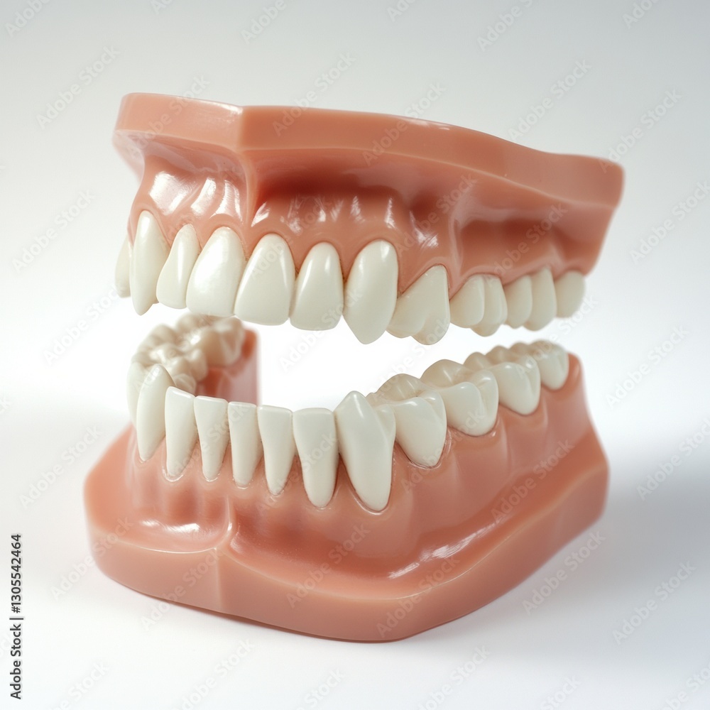 Obraz premium Dental model showcases detailed tooth structure and alignment for educational purposes in a clinical setting