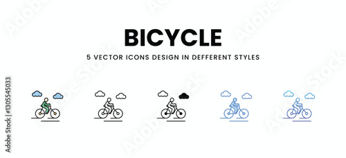 Bicycle vector icons set stock illustration.