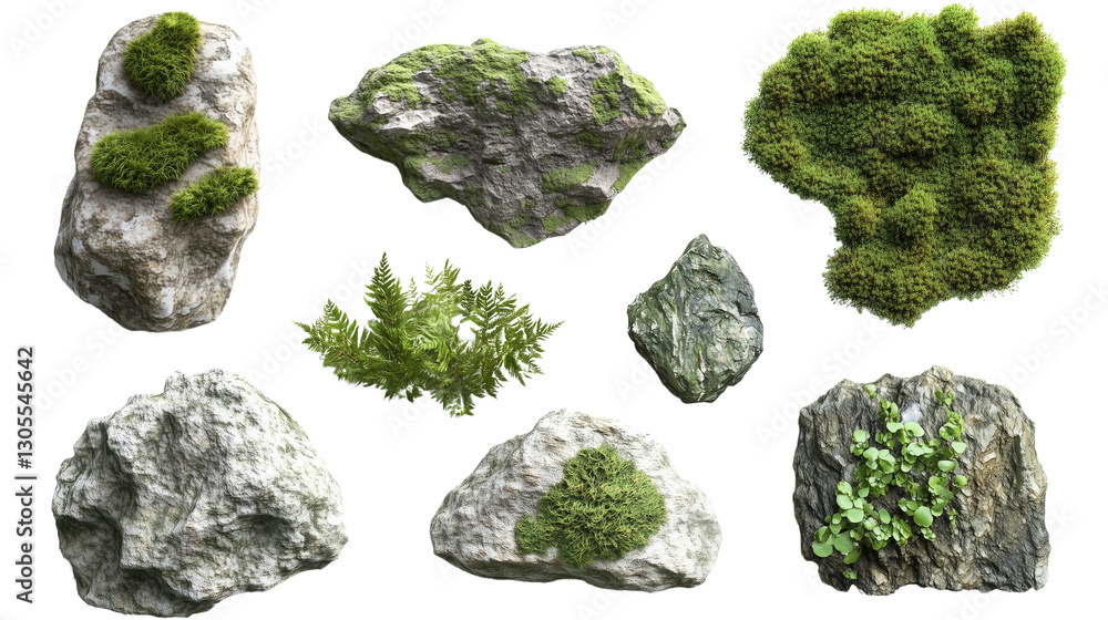 Moss-Covered Rocks and Greenery Elements Isolated on Transparent Background
Moss-Covered Rocks and Greenery Elements Isolated on Transparent Background