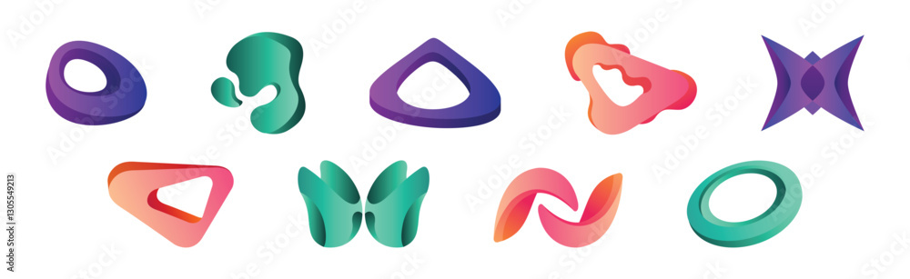Obraz premium Abstract Form and Graphic Shaped Element Vector Set