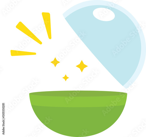Green Opened Gashapon toy Plastic Capsule icon.