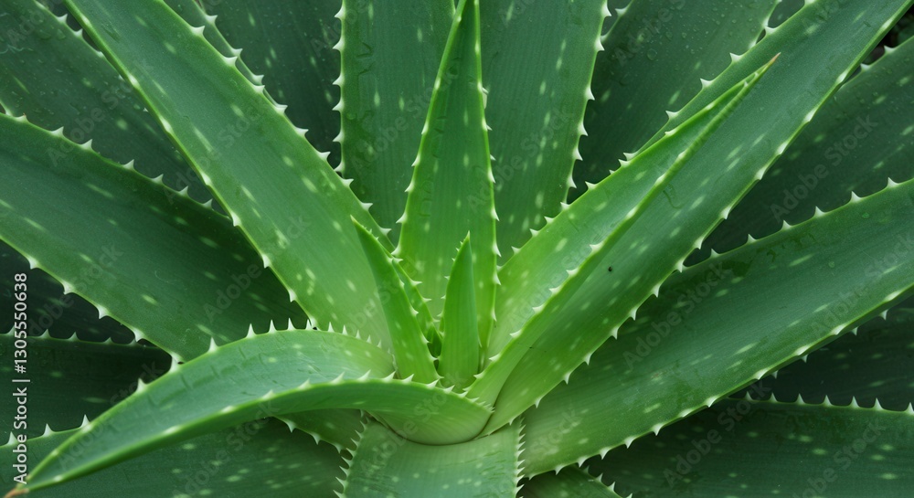 Close Up of Aloe Vera Plant with Green Leaves and Thorns Close Up of Aloe Vera Plant with Green Leaves and Thorns