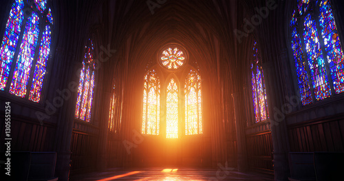 Majestic Sunlight Illuminates a Gothic Cathedral
