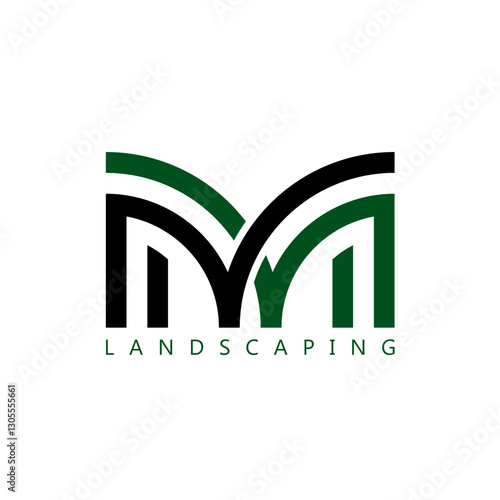 Initial Letter M Landscaping Logo Design