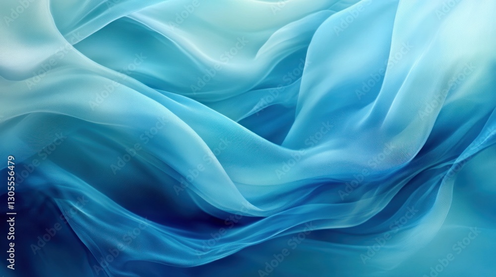 Flowing blue fabric that appears like water is being displayed Flowing blue fabric that appears like water is being displayed