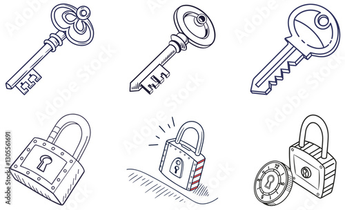 School, Travel and Gym Lockers Vector Icon Set