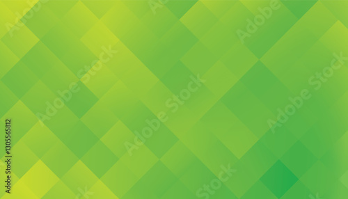 Abstract green and yellow mosaic background. Gradient texture square vector pattern backdrop. Minimal dynamic geometric shape elements.