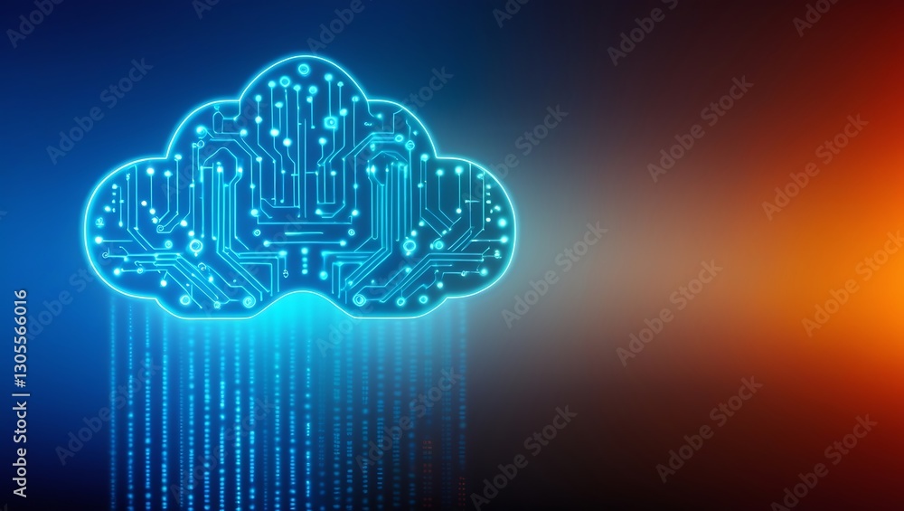 Obraz premium Cloud Computing Concept, Cloud-based Global Networking, Data Storage, Accessibility, Scalability, AWS, Google Cloud 