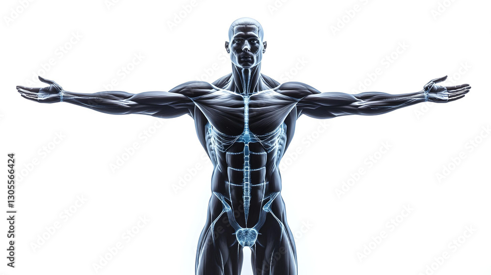 X-ray style anatomical illustration of human body
X-ray style anatomical illustration of human body