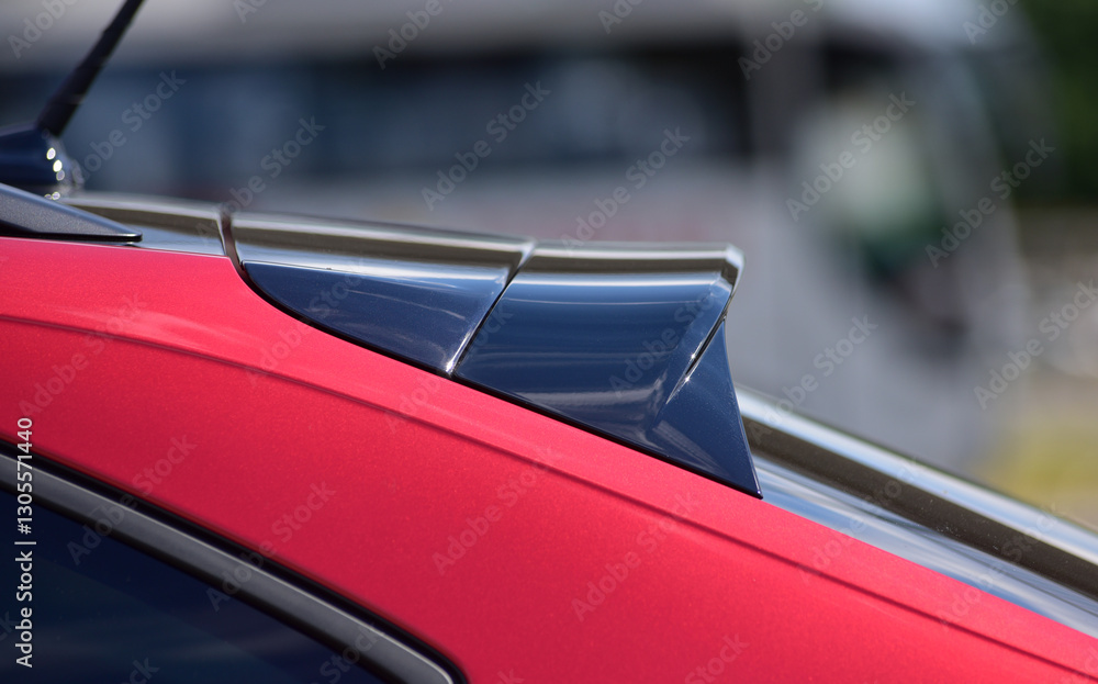 Fototapeta premium Spoiler at the end of the roof of a passenger car