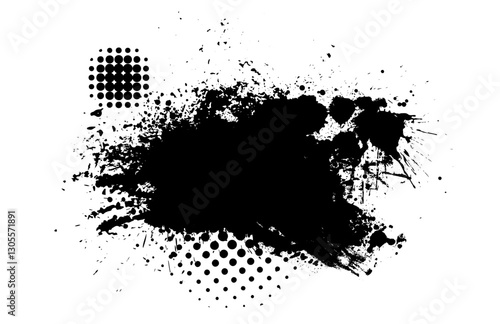 Wallpaper Mural Splatter Paint Texture . Black Spray Blot of Ink. Place illustration Over any Object to Create Grungy Effect . hand drawn. Not AI, Vector Torontodigital.ca