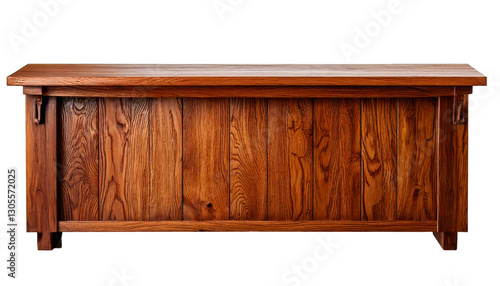 wooden bar counter isolated on white background