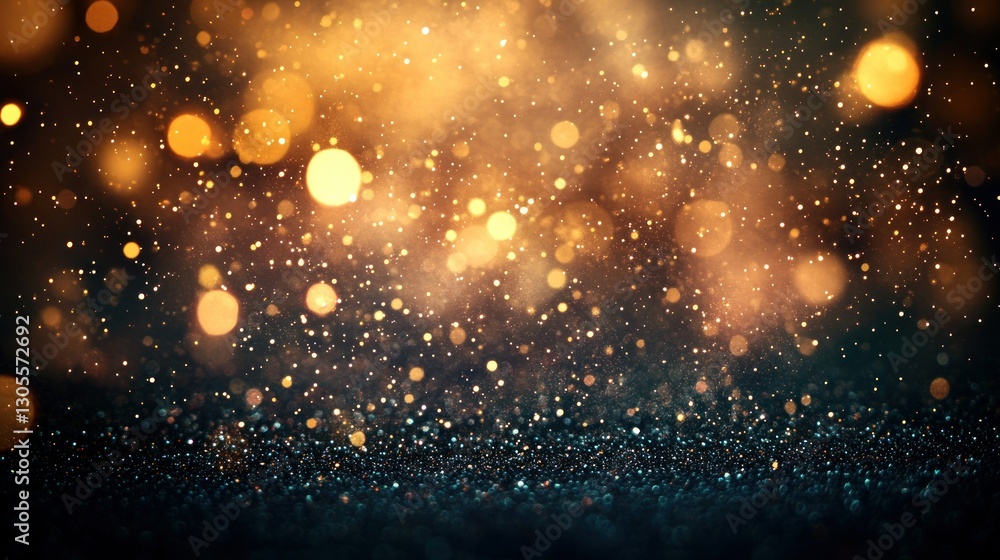 Obraz premium Golden Sparkles And Bokeh Create A Beautiful Festive Background