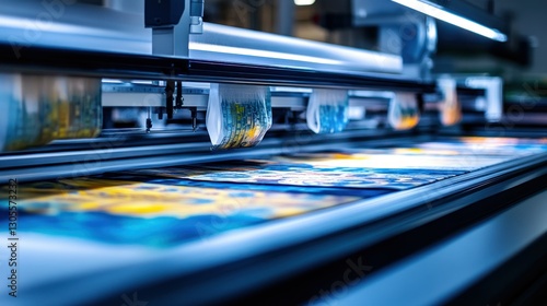 Wallpaper Mural Printing machine is in operation producing printed vibrant colorful images Torontodigital.ca