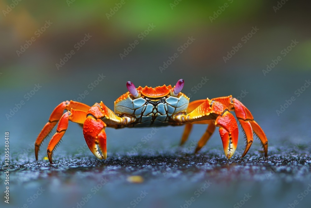 Close Up Image Of Crab In Its Natural Habitat. Close Up Image Of Crab In Its Natural Habitat.