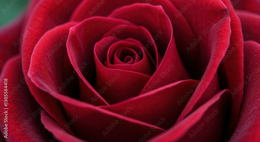 Naklejka premium Close-up of a Stunning Red Rose Unveiling Its Delicate Petals