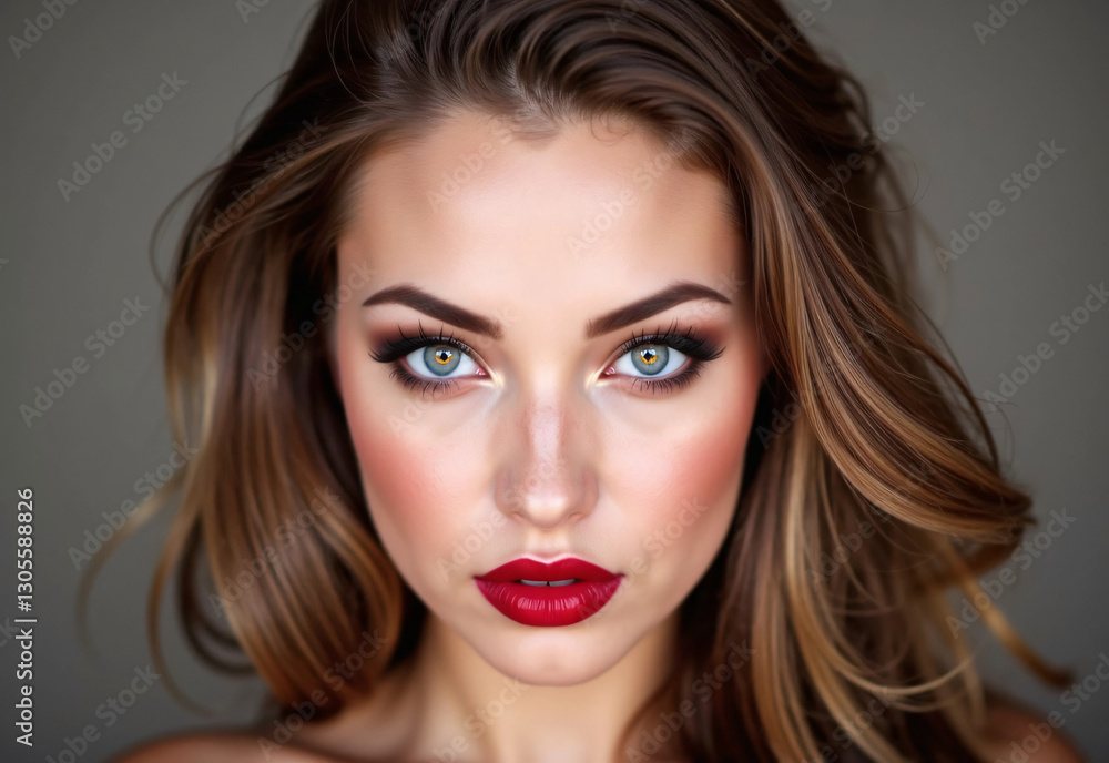 Fototapeta premium Artistic Woman with Bold Makeup