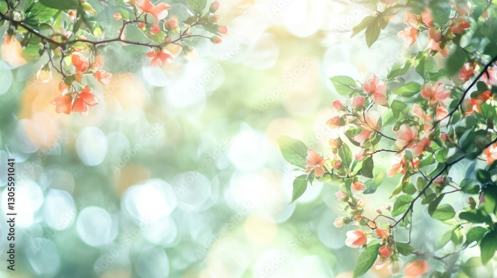 Beautiful flowering branches of flowers on a soft blurred background Beautiful flowering branches of flowers on a soft blurred background
