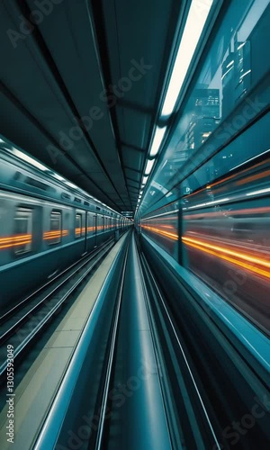Wallpaper Mural Subway Tunnel Train Motion Blur Cityscape Torontodigital.ca