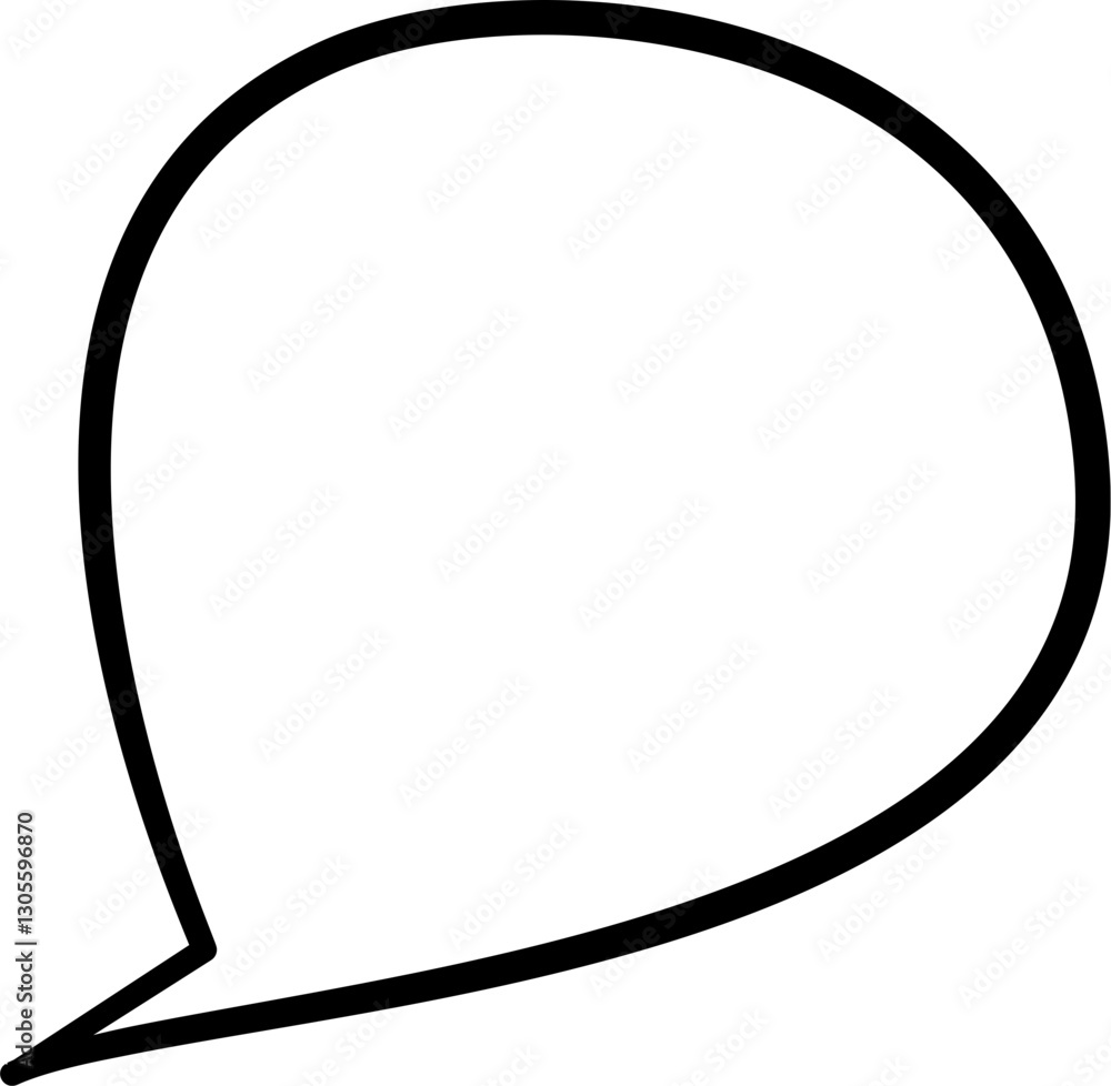 Hand drawn speech bubble outline. Hollow speech bubble. Suitable for comic and conversation. Hand drawn speech bubble outline. Hollow speech bubble. Suitable for comic and conversation.