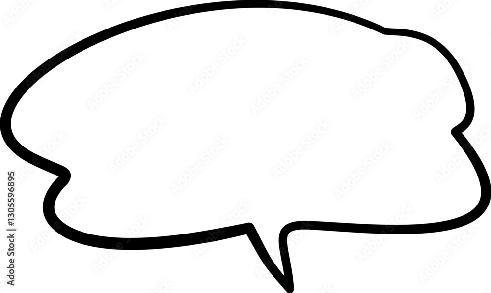 Hand drawn speech bubble outline. Hollow speech bubble. Suitable for comic and conversation. Hand drawn speech bubble outline. Hollow speech bubble. Suitable for comic and conversation.