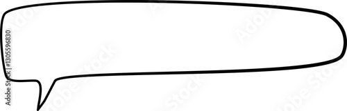 Hand drawn speech bubble outline. Hollow speech bubble. Suitable for comic and conversation. 
