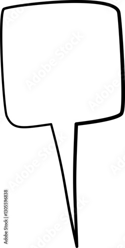 Hand drawn speech bubble outline. Hollow speech bubble. Suitable for comic and conversation. 
