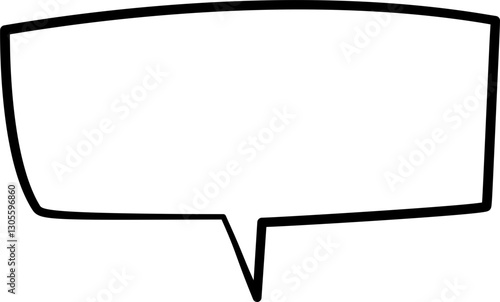 Hand drawn speech bubble outline. Hollow speech bubble. Suitable for comic and conversation. 