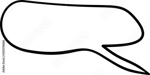 Hand drawn speech bubble outline. Hollow speech bubble. Suitable for comic and conversation. 