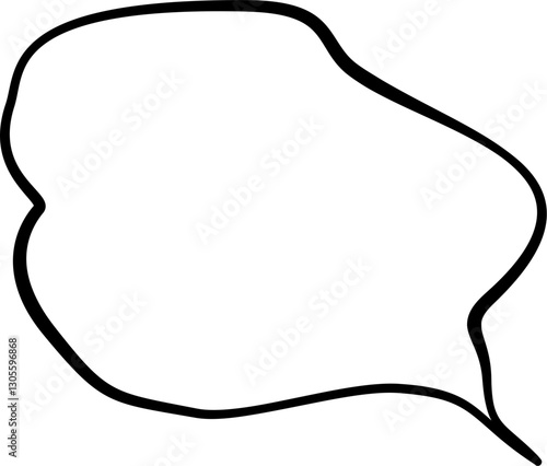 Hand drawn speech bubble outline. Hollow speech bubble. Suitable for comic and conversation. 