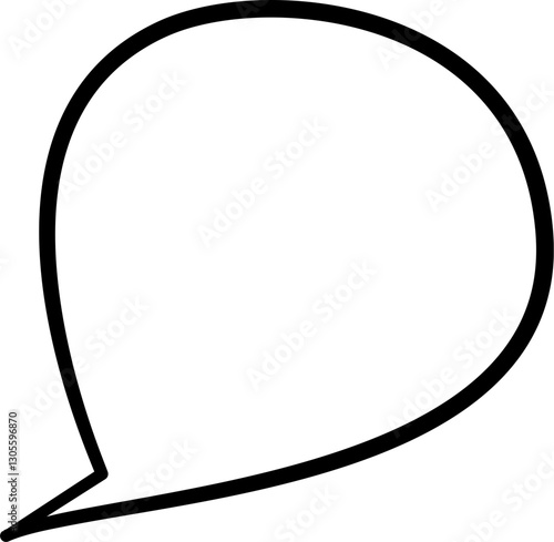 Hand drawn speech bubble outline. Hollow speech bubble. Suitable for comic and conversation. 