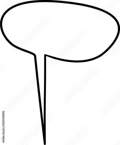 Hand drawn speech bubble outline. Hollow speech bubble. Suitable for comic and conversation. 