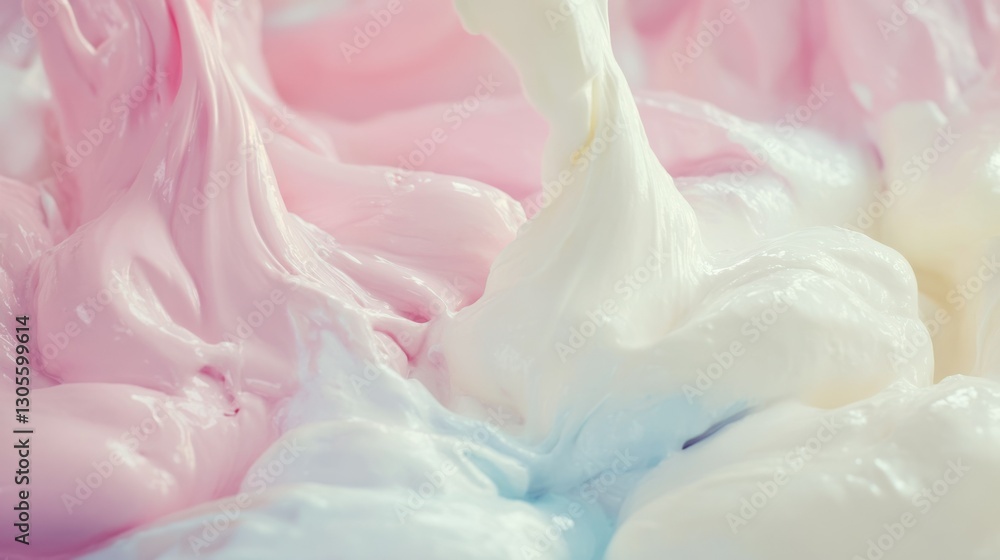 Close up of pastel colored creamy textured mixture Close up of pastel colored creamy textured mixture