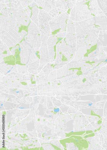 City map Johannesburg, color detailed plan, vector illustration