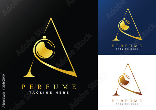 Letter A luxury Perfume logo design template