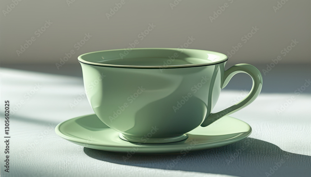 Elegant Green Teacup and Saucer Set Elegant Green Teacup and Saucer Set