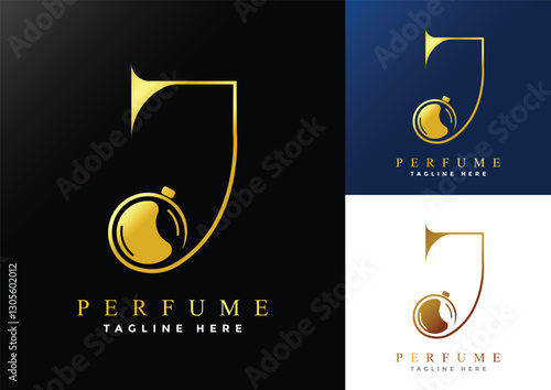 Letter J luxury Perfume logo design template