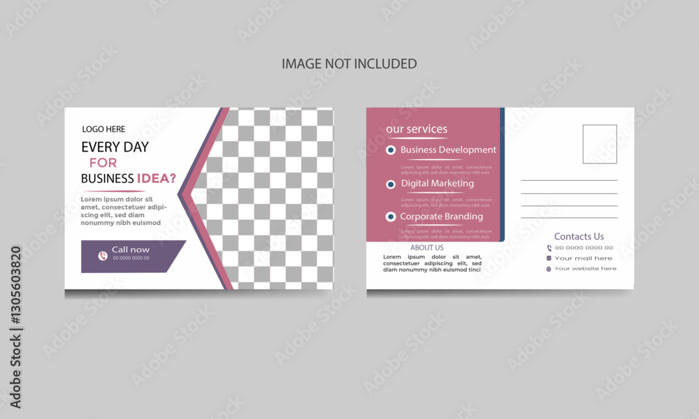 Obraz premium Creative corporate business Modern postcard design template.