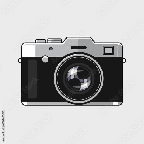 Minimalist Retro Camera Illustration