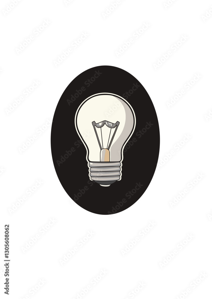 Vector light bulb, classic design, on dark background, copy space Vector light bulb, classic design, on dark background, copy space