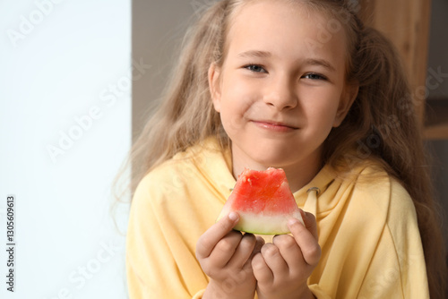 Happy little girl with fres...
