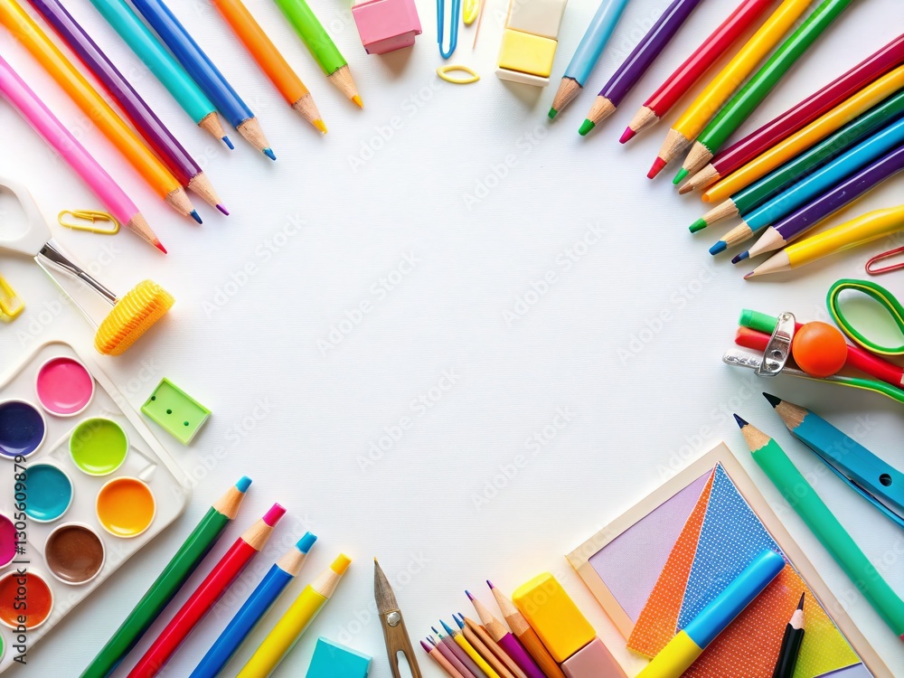 Fototapeta premium Minimalist Doodle Art: Creative School Project Ideas
