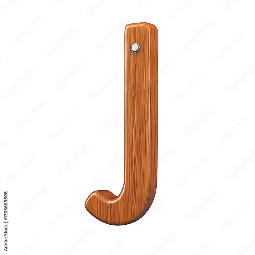 3D letter J wooden surface 3D letter J wooden surface