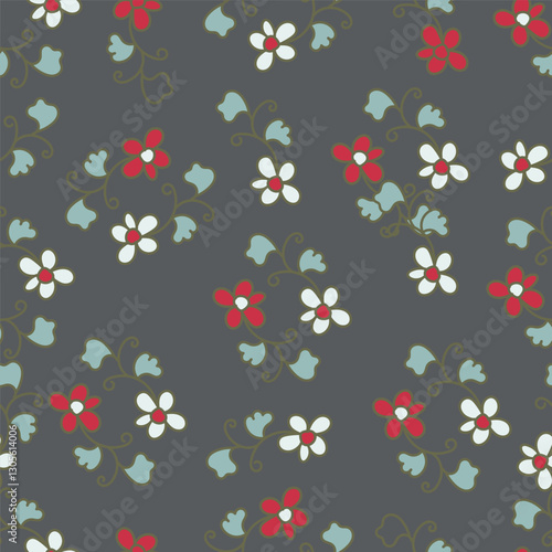 Elegant floral pattern in small hand draw flowers. Liberty style. Floral seamless background for fashion prints. Vintage print. Seamless vector texture. Spring bouquet.
