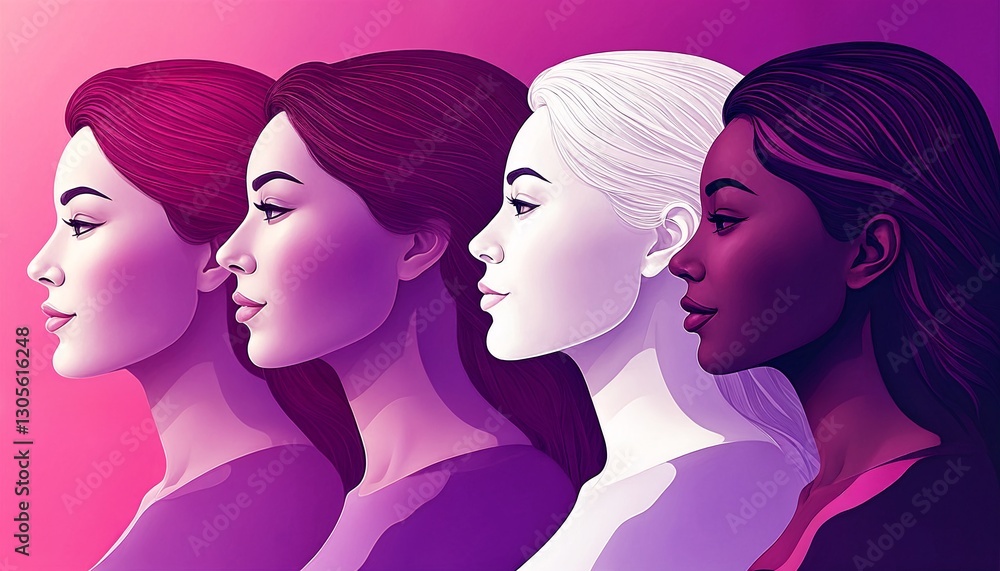 A group of three women with different colored hair. A group of three women with different colored hair.