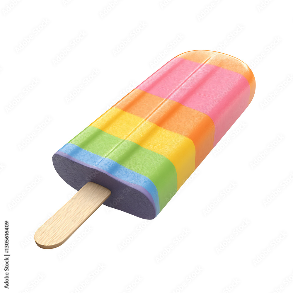 vibrant rainbow popsicle